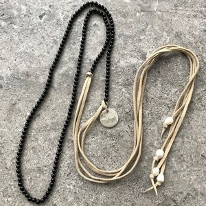 ✨4/$20✨ LFV Black Onyx Bead & Suede Wrap Bracelet